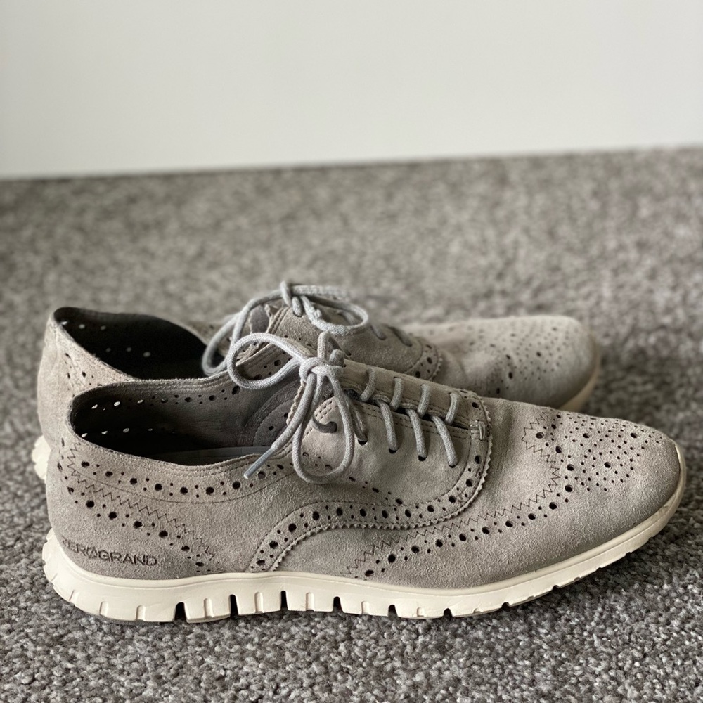 Cole Haan Gray Zerogrand Wingtip Oxford Flats